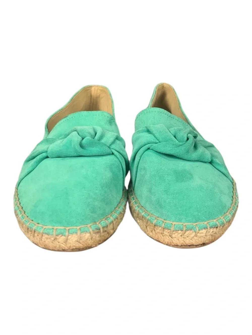 Talbots  Izzy Vibrant Green Suede Knot Espadrille Flat Slip On Summer‎ Size 7